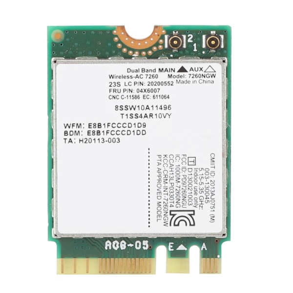 Trådløst nettverkskort med to frekvenser for Intel 7260 AC 867 Mbps Spesial for Lenovo / ThinkPad