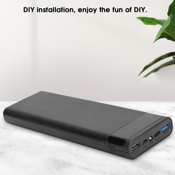 10x18650 Batterikasse Bærbar Strømkilde Ingen Svejsning Jacking DIY Power Bank Shell Kit Tilbehør Sort