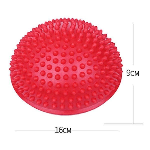 Halvcirkelformad Massageboll, Igelkottsboll Yogaboll Massageboll för NCE-träning, (Röd)