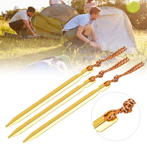 8 stk utendørs aluminiumlegering Trigone teltplugger tilbehør for campinggolden