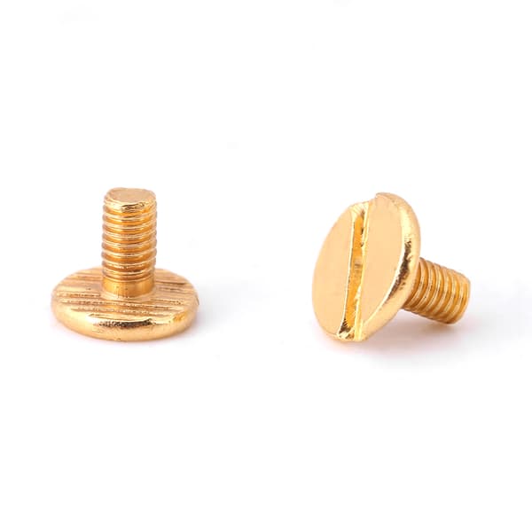 20 stk. Rundt Hode Solid Messing Spiker Nagle Knapp DIY Lær Tilbehør (8*6mm gull)