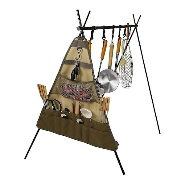 Opbevaringspose til service, Udendørs opbevaringspose, Ske Gaffel, Camping Service Opbevaringspose, Bestik Opbevaringspose 55*59cm