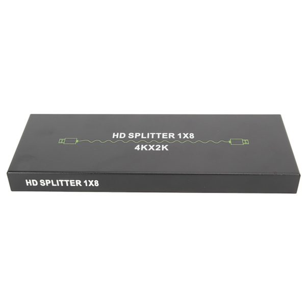 4K HD Multimedia Interface Splitter 1x8 1 in 8 ut HD Multimedia Interface Splitter Splicer Extender 100‑240V US-kontakt