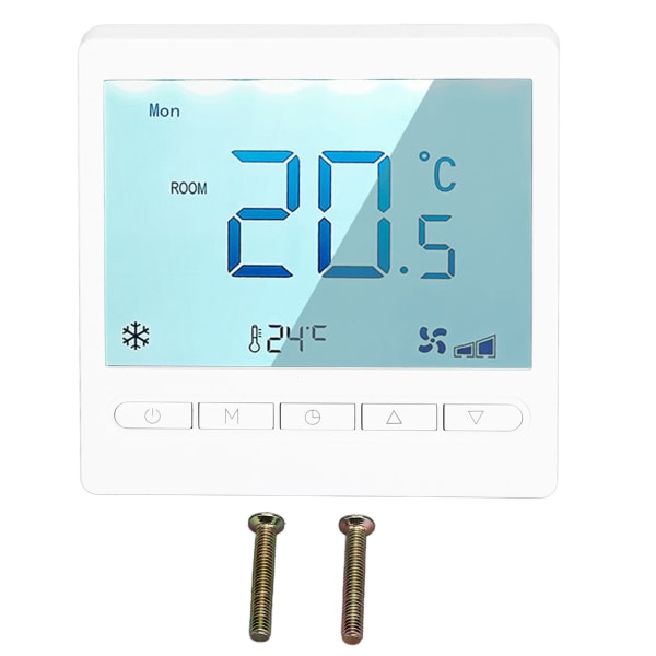 Programmerbar termostat Høj nøjagtighed LCD-termostat med stor skærm til stue Soveværelse Spisestue Hall AC230V