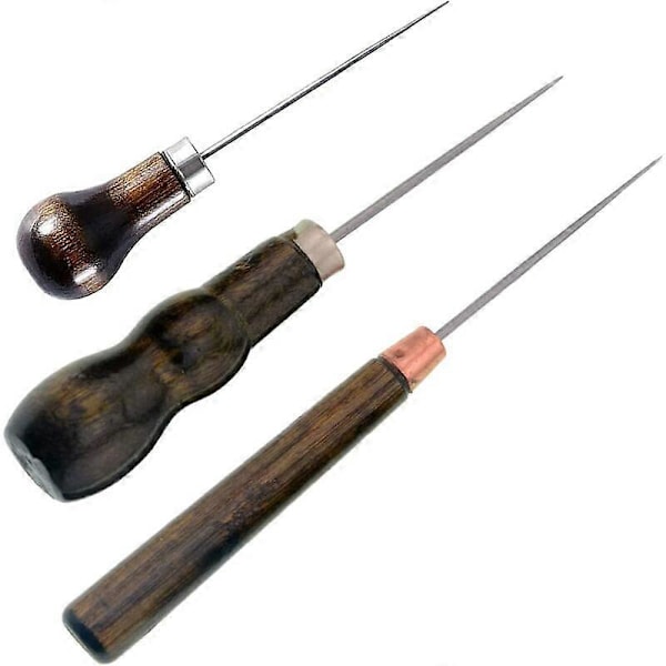 Läder Syl Sömnadsverktyg, Läder Syl, Träsyl, För Lädersömnad, Läder Handgjort DIY, 3 Former