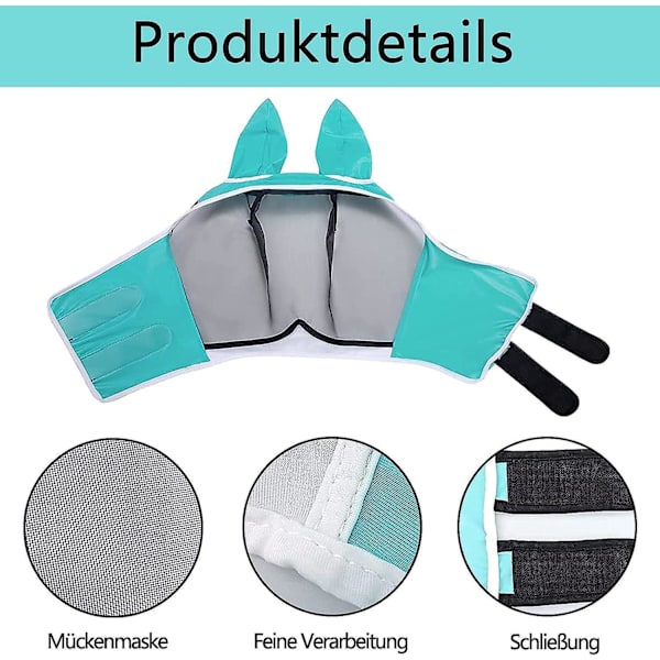 Åndbar UV-beskyttelse Hestefluemaske med ører til myggebeskyttelse