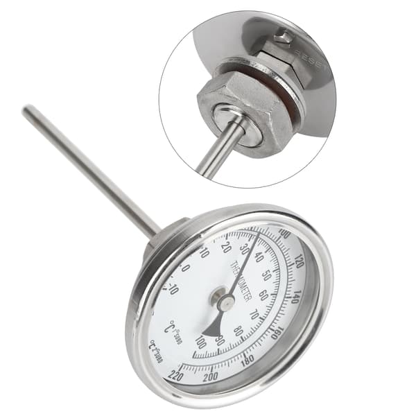 1/2 NPT gänga rostfritt stål urtavla termometer hembryggningskokare termometer 0‑220℉ /‑10‑100℃