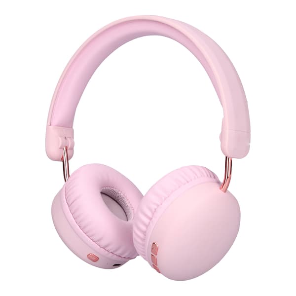 Trådlösa Bluetooth-hörlurar Over Ear Vikbara Djup Bas Trådlösa Headset med Brusreducering för Bärbar Dator PC Rosa
