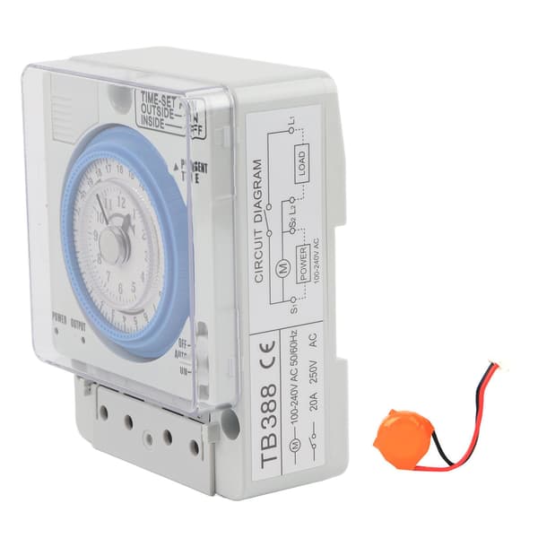 TB388 Mekanisk Timer 15 Minutter 24 Timer Tidsafbryder Relæ AC250V 20A Uden Strømsvigt