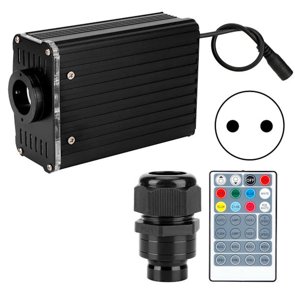 RGBW Fiberoptisk ljus 19W Fjärrkontroll Takbelysning för KTV Bardekoration 0,75 mm x 2mEU Plugg 100‑240V