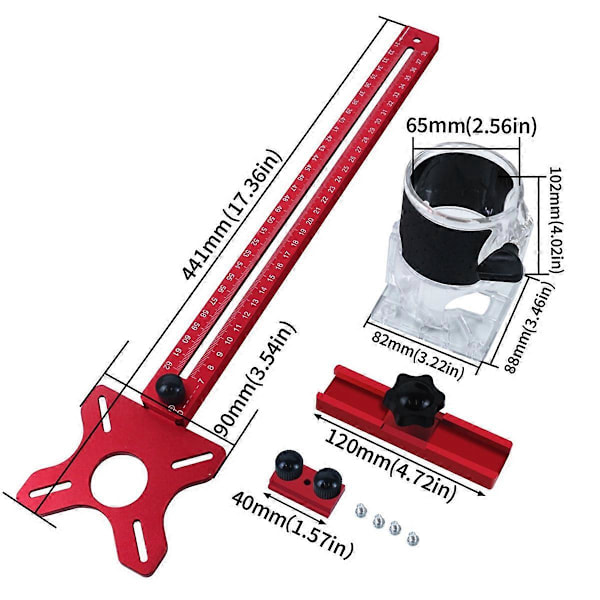 4 i 1 Router Fræse Not Beslag - Kabinet Hardware Jig Router