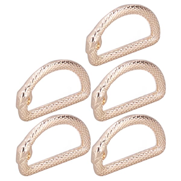 5 stk D-ringe Zinklegering Robust Holdbar Multifunktionel Bred Anvendelse Metal D-ringe til Taske Rygsæk Bælte Guld