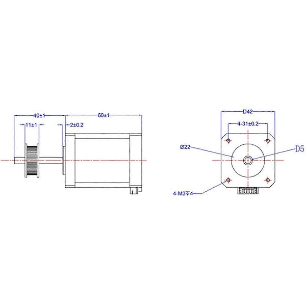 För K1/K1 MAX/K1C 42-60 Stegmotor 3D-skrivarmotor