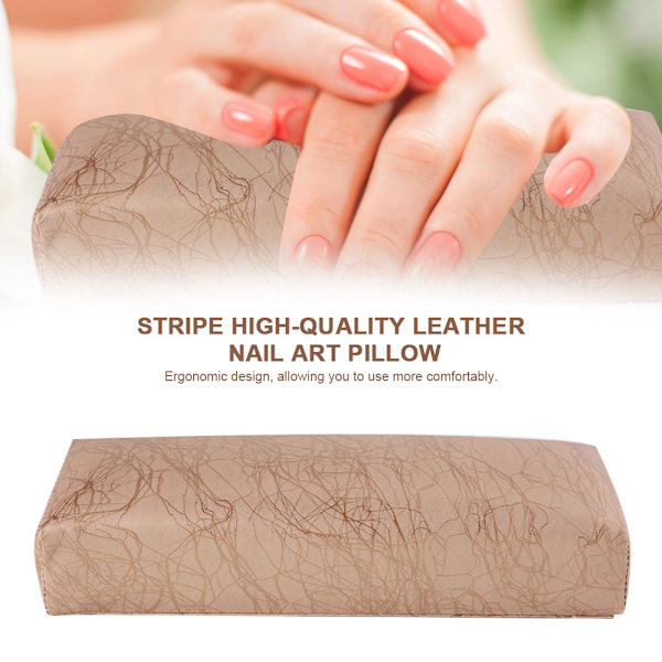 Stribet Høj Kvalitet Læder Neglekunst Pude Manicure Blød Svampe Hånd Hvil Rest Cusion Holder 01#