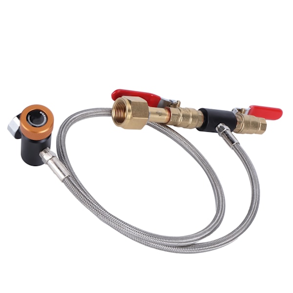 CO2 Universal Extern Slangadapter G5/8-14 36in Dubbelventil Soda PTFE Slang med ASA3000psi Mätare