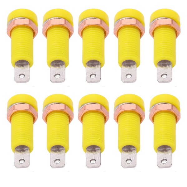 10 stk 4 mm Banana Jack Socket Mount Binding Post Connector Adapter Panel for elektronisk instrument Gul