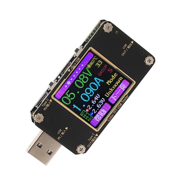 USB Voltmeter Amperemeter Farge LCD-skjerm Spenning Strøm Tester Digital Strømdetektor PD Hurtiglading