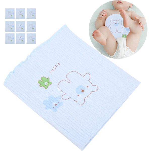 Toddler Abdominal Circumference Baby Double‑Layer Thickened Cotton High Elastic BeltBlue