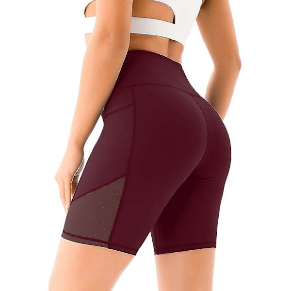 Högmidjade Mesh Biker Shorts XL med Sidofickor