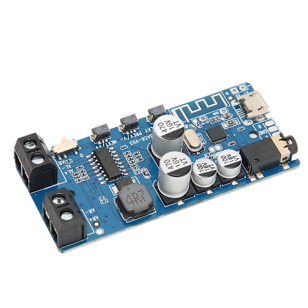 2-kanals Bluetooth 5.0 stereoforsterkerkort Bluetooth vokalmottakerforsterkerkort Blå