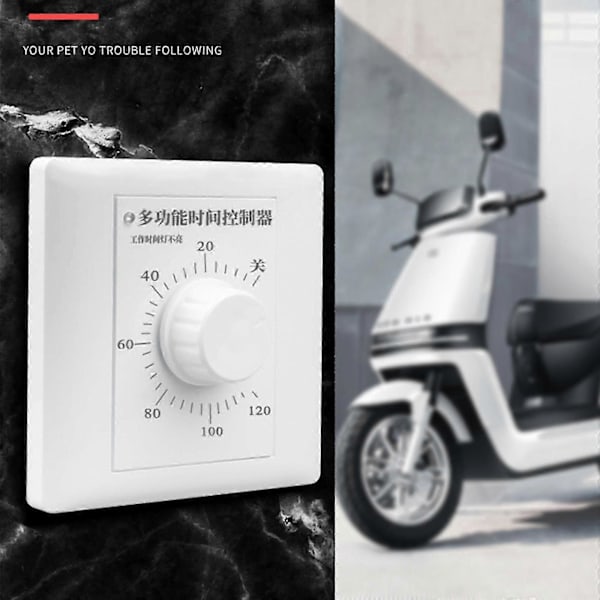 AC 220V Timer Bryter Kontroll Pumpe Mekanisk Nedtelling Kontroll Interruptor Grå 120 minutter