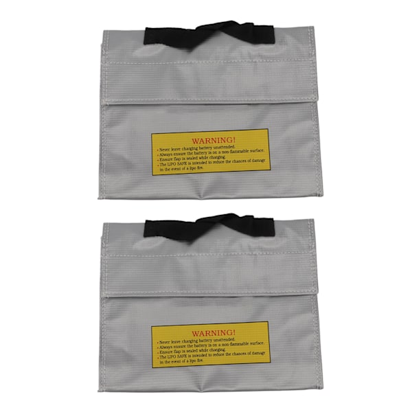 2 stk litiumbatteri sikkerhetspose brannsikker eksplosjonssikker PVC fiber effektiv luftisolering batterisikkerhetssekk