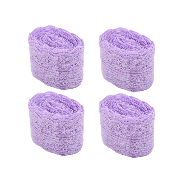 4 st spetsband i nylon, retro, dekorativa tillbehör för presentförpackningar, dekoration, lila