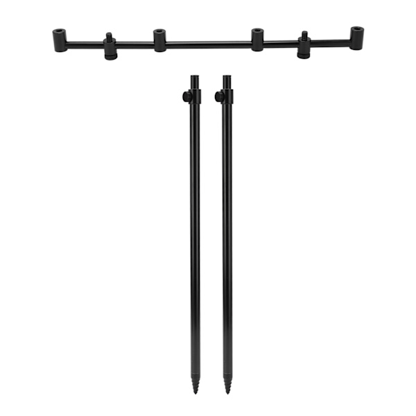 Fiske Spöfäste 2 Sektioner Teleskopisk Aluminiumlegering Fiske Spö Stöd med Universalgänga för Utomhusfiske 2x60cm Mark