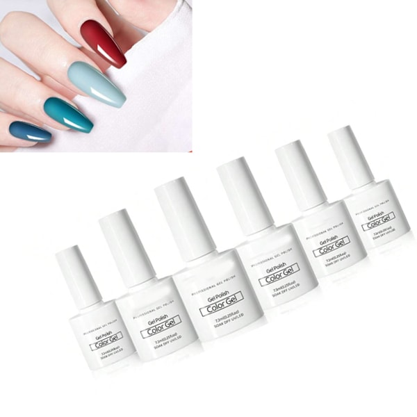 6 färger nagelkonst gellack långvarig förhindra sprickbildning nagellack lim för salong hemmabruk