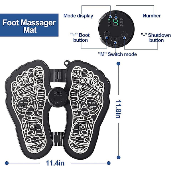 Elektrisk Fod Akupressur Matte - Fremme Cirkulation, Lindre Træthed og Ømme Fødder, Afspændingsgave