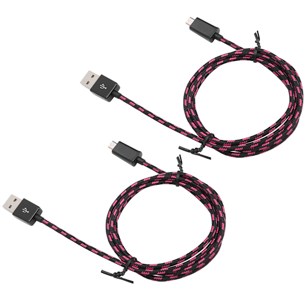 2 stk hurtigladende kabel Micro USB datakabel nylonflettet kabel for Android-telefon