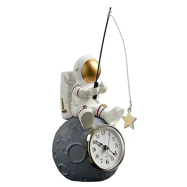 Rymdfarare Figur Staty, Resin Spaceman Planet Skrivbordsdekoration för Skrivbord & Bord