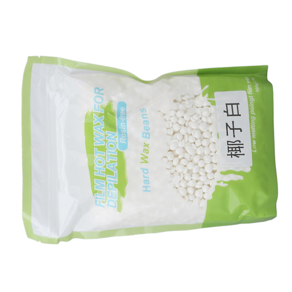 17,6 oz voksperler Matt tekstur Sterk viskositet Hard Pearl Bean Lavtemperaturvoksing for kvinner Menn Kvinne Mann Kokoshvit