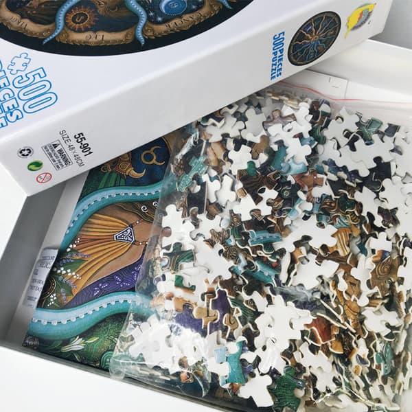 500 bitars runt pussel DIY cirkulära pusselspel födelsedagspresent