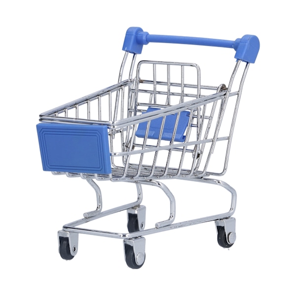 Mini Supermarket Handcart Blå Utsökt Bred Applikation Robust Hållbar Mini Shopping Cart för Hem Kök Kontor