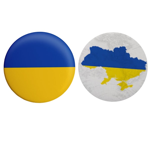 3 st 44 mm Ukrainsk flag lapel pin Ukrainsk flag badge nationell pin brosch badge med kartmönster