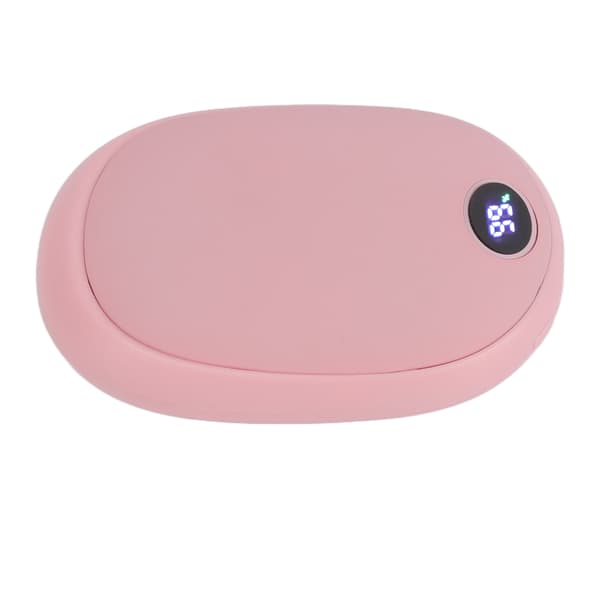 Elektronisk håndvarmer justerbar temperatur LCD-display bærbar genopladelig USB mini håndvarmer til vinter, pink