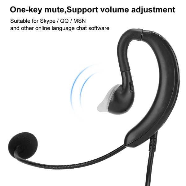 Öronkrok Headset USB -hörlurar Dator Notebook-tillbehör för Skype / QQ / MSN