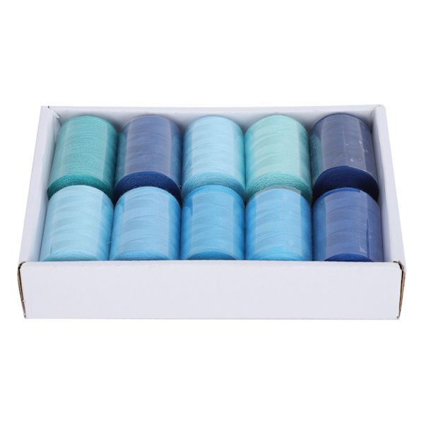 10 rullar sytråd set hushåll Pagoda trådar DIY tillbehör 300 yards 402Blue