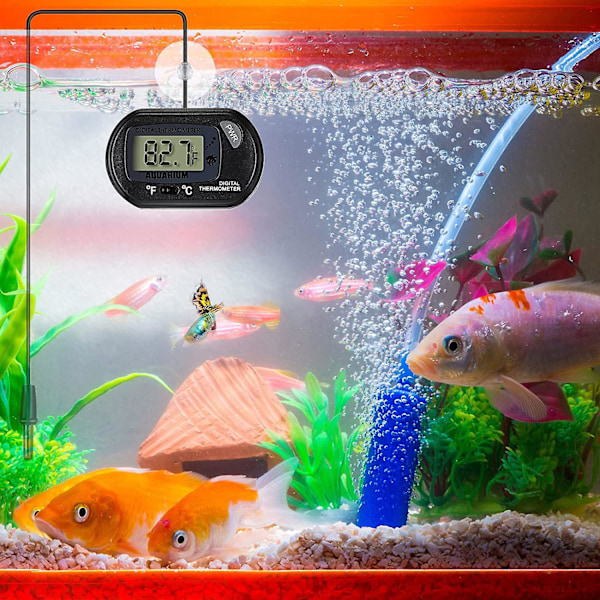 Digital LCD-akvarie termometer med probe - Nøyaktig vanntermometer for fisketank, akvarium, marine reptiler