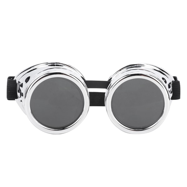 ABS Vintage Style Steampunk Goggles dobbeltlags solbriller til Party Prop Decorbright sølv