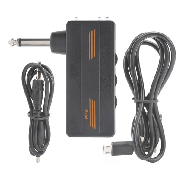 Plug Amp Elektrisk Gitar Hodetelefonforsterker Oppladbar Bærbar Distortion Effekt CA‑101