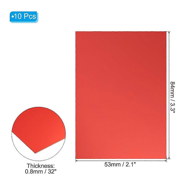 3.3x2.1x1/32 tum Anodiserad Aluminiumplåt, 10st Metall Rektangelplatta