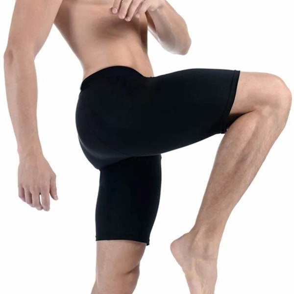 Kompressionstights med hög elasticitet, sval, snabbtorkande, andningsbar, herr, sportsshorts för träning, löpning, ridning, svart, XXL