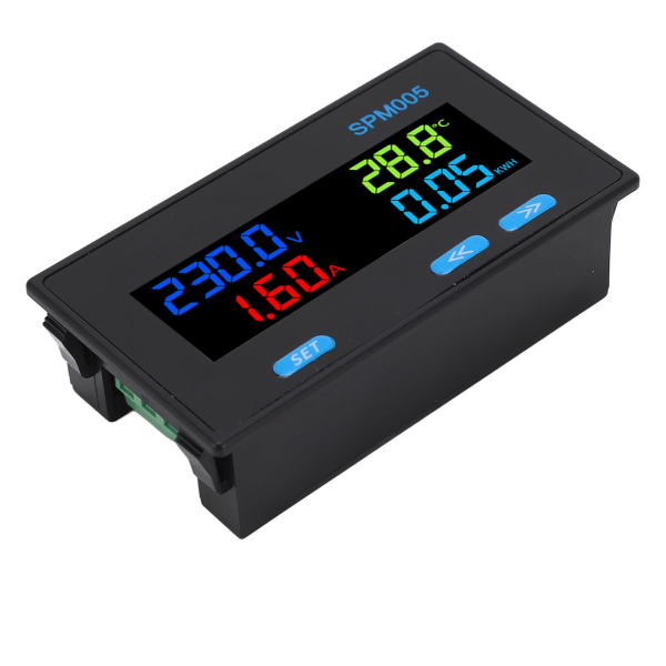 Digital Voltmeter Ammeter Panel 8 i 1 Multifunksjonell Power Meter Farge LCD-skjerm AC Energimonitor AC60‑300V 20A