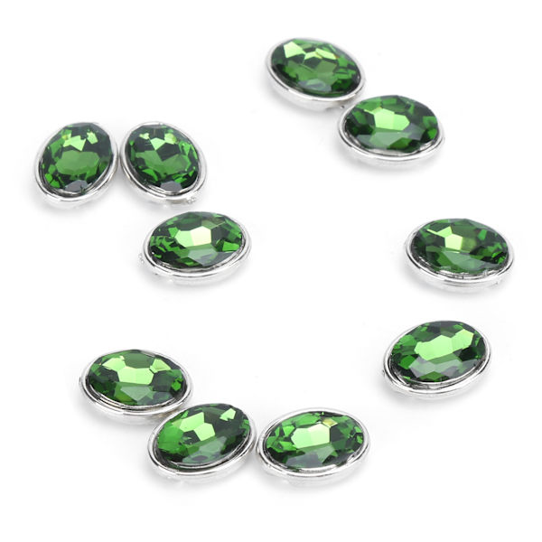 10 kpl kynsitimantteja 10x14mm soikea kynnetön reuna irrotettavat vaatteet laukut kengät hatut käsin ommellut tarvikkeet (vihreä)