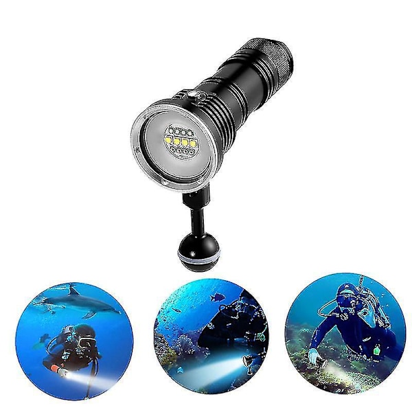 Vedenalainen Sukellus LED-Vide valo 4000lm UV-Kuvaus - Sukelluslamppu Valkoinen/Punainen/Violetti