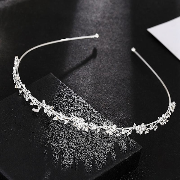 Kristall Bröllopsblomster Tiara Krona Hårband för Kvinnors Bröllop