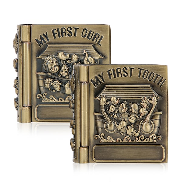 2 stk. Bog Smykkeæske Tand Kollektion Etui Utsøgt Vintage Håndværk Gave Ornament