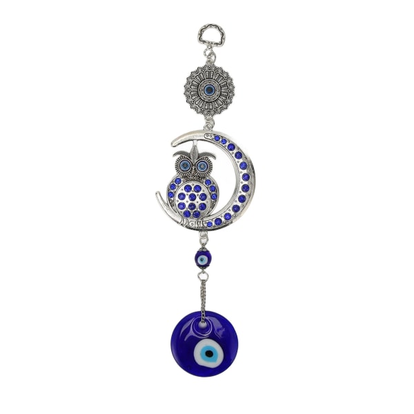 Evil Eye Talisman med ugleanheng Blå tyrkisk Evil Eye Blessing Amulet for Car Home Protection